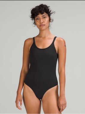 Lululemon Ebb to Street black ribbed thong bodysuit - best for B/C Cup